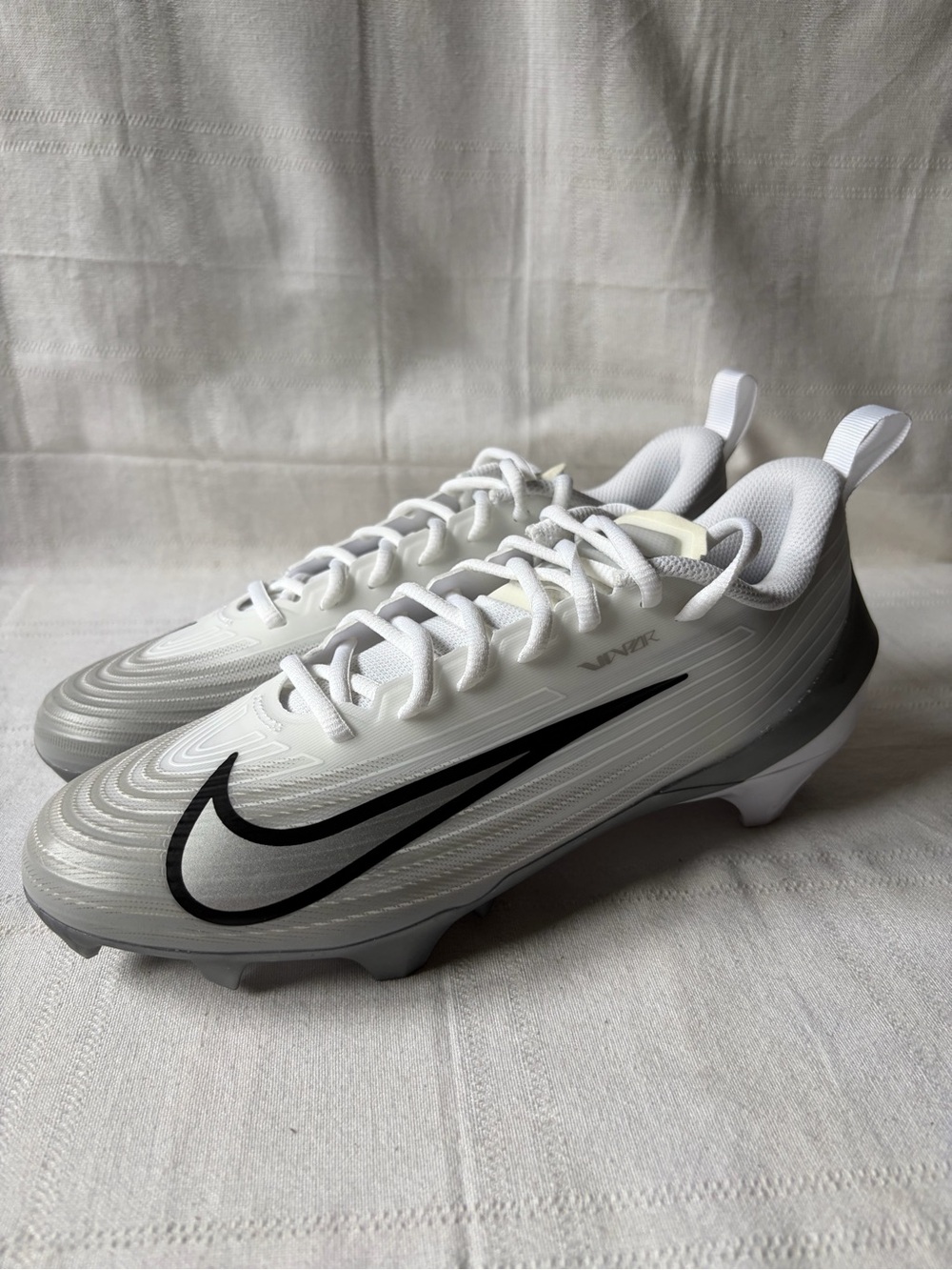 Nike Vapor Speed 3 Football Cleats White Gray Men’s Size 9 FB3303-100